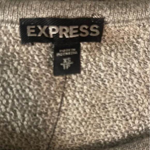 Express Grey Super Soft Sweatshirt Style- Size XS sequins are black & Silver - Picture 8 of 9